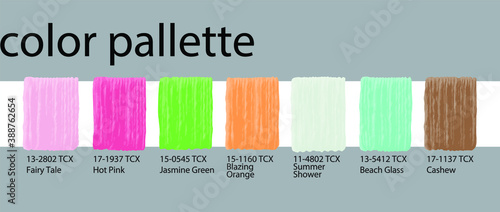 Fashion color palette, trend colors.