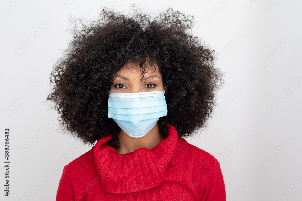 Portrait of woman wearing face mask Portrait of woman wearing face mask