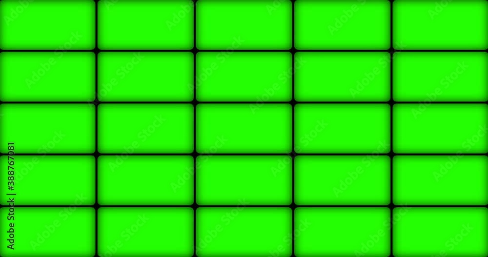 multi screen display with chroma key green screen, on black background
