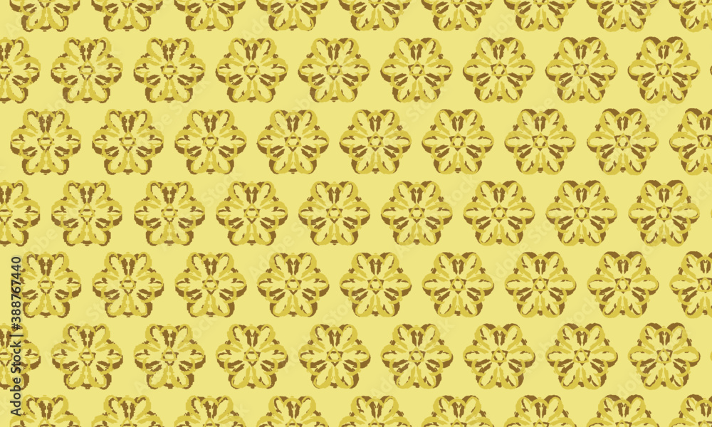  three petals overlap yellow flower pattern.
