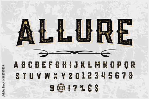 classic lettering, vintage font, black style background, typeface vector design