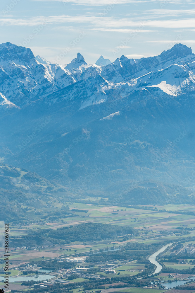 peak of Petit Muveran in Chablais Valaisan with Vallée du Rhône