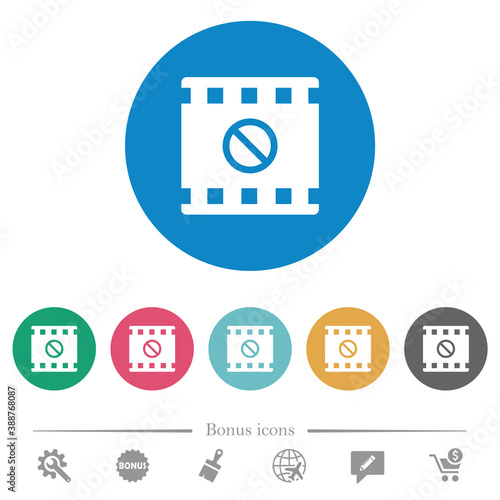 Movie disabled flat round icons