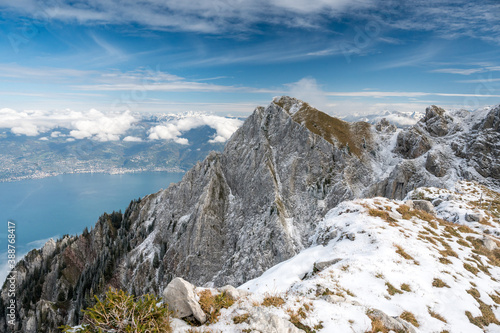 view from Le Grammont over Lake Geneva and Riviera Montreux photo