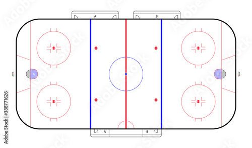 Vektor Eishockey Spielfeld Übersichtsplan