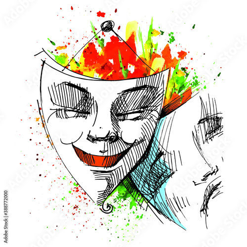 Theater. Theatrical masks. Joy and sorrow