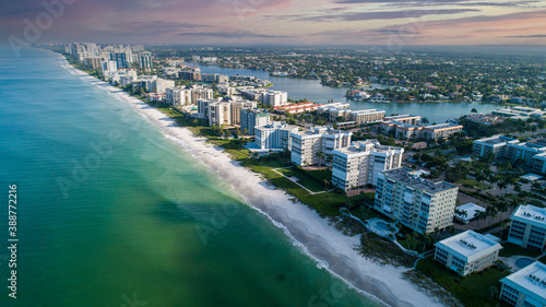 Photo Aerial View of Beach in Naples, Florida.