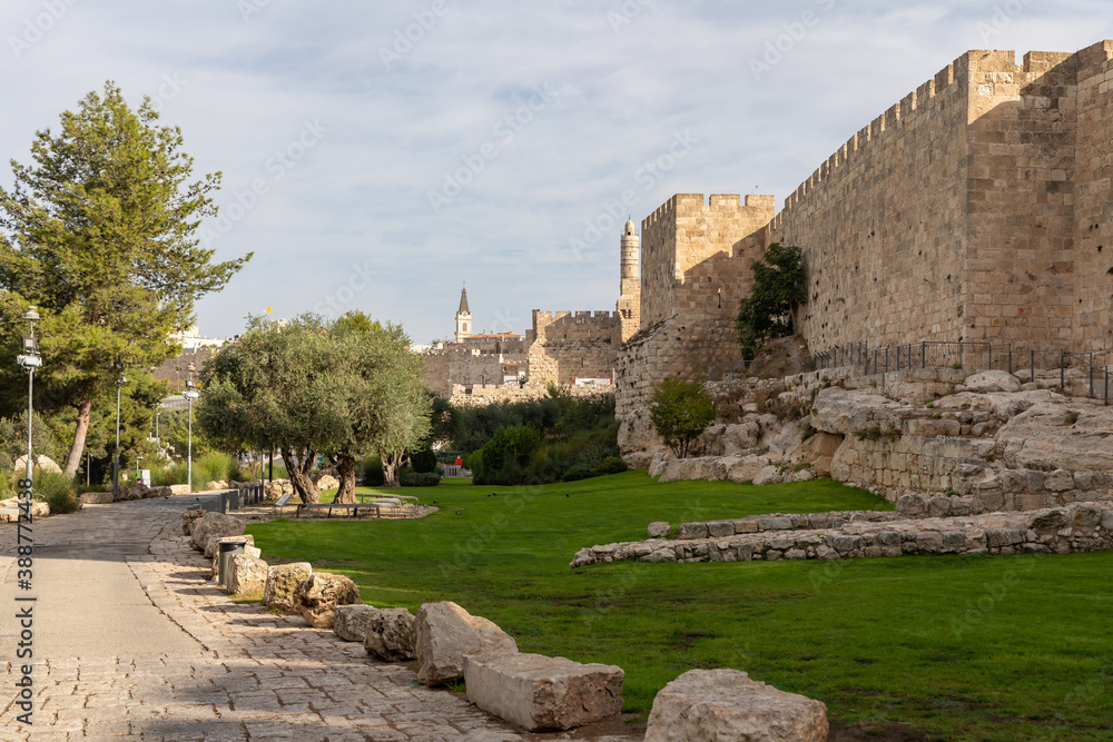 Outside  view of the old city walls of Jerusalem, Israel