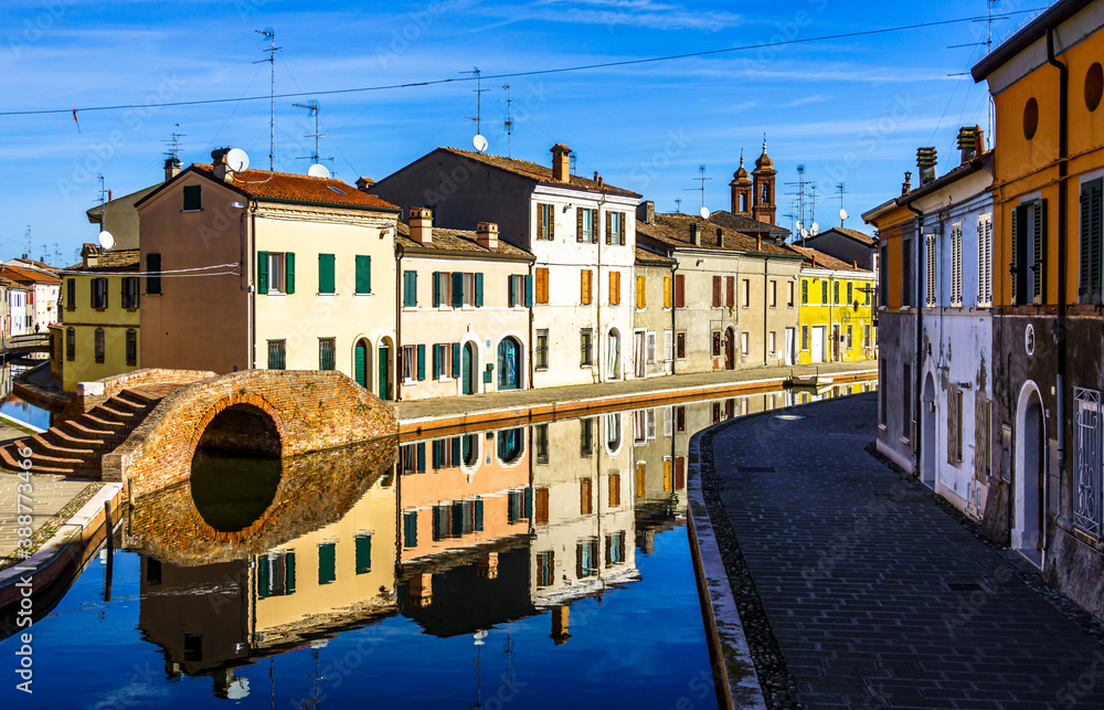 famous old town of Comacchio in italy