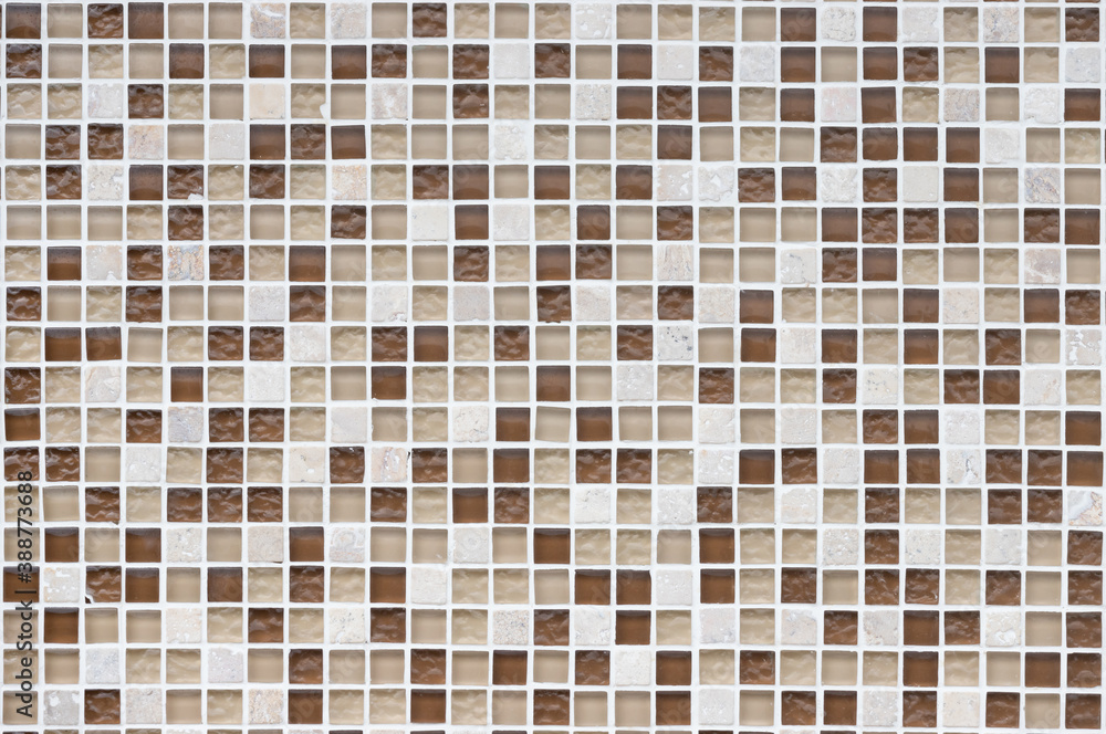 white and brown mosaic tiles wall. white and brown mosaic tiles wall.