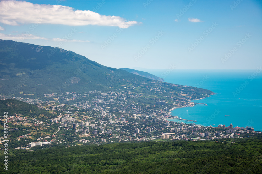 View of Yalta from Mount Ai-Petri. Crimea, Russia.
