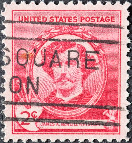USA - Circa 1940: a postage stamp printed in the US showing a portrait of the American painter James McNeill Whistler