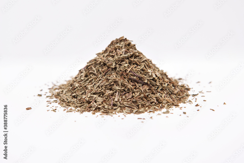 Stack of thyme on a white background.
Stack of thyme on a white background.