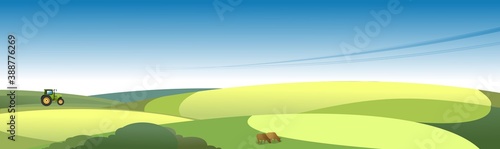 illustration panorama countryside horizon fields