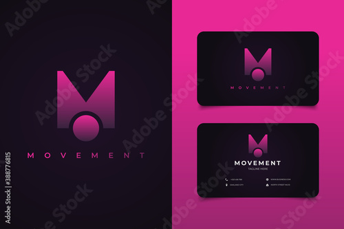 M and O letter logo with a gradient concept. M and O monogram logo for movement
