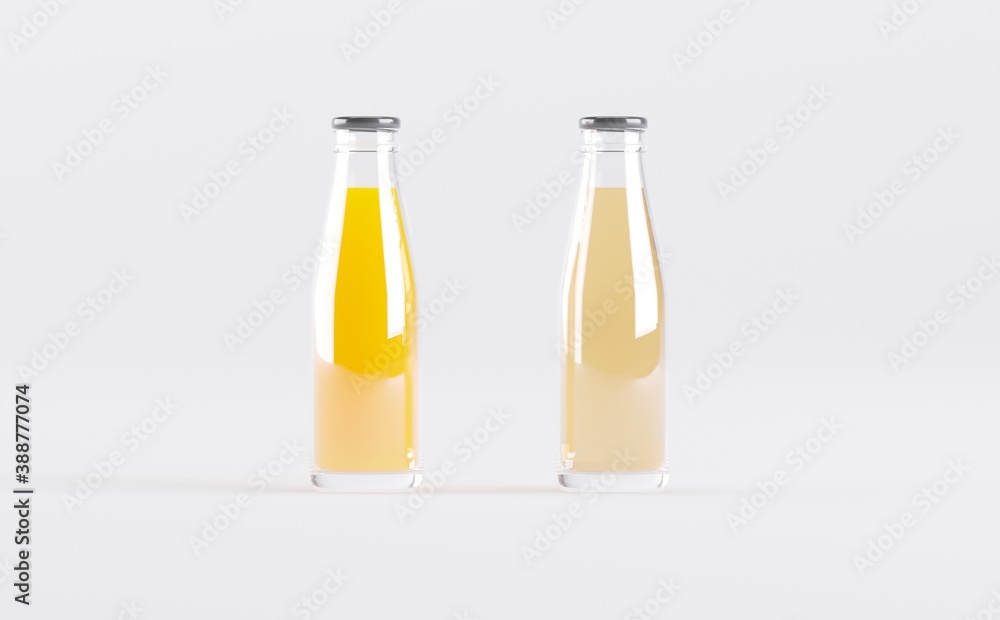 Juice Bottles Mockup 3D Ilustration Juice Bottles Mockup 3D Ilustration
