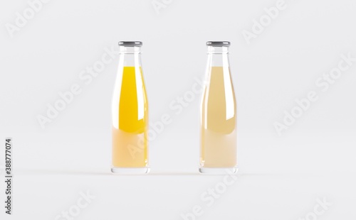 Juice Bottles Mockup 3D Ilustration