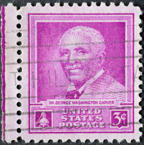 Canvas Print USA - Circa 1948: a postage stamp printed in the US showing a portrait of the bo