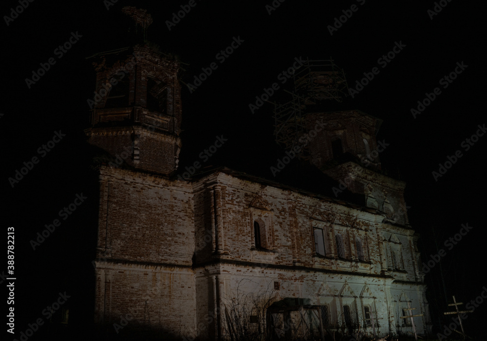 abandoned church and night abandoned church and night