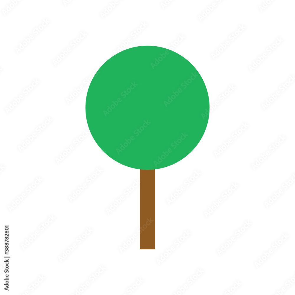 Tree green icon. Flat tree in flat style vector illustration. Forest plant silhouette. Isolated on white. Tree green icon. Flat tree in flat style vector illustration. Forest plant silhouette. Isolated on white.