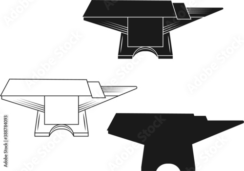 Anvil, Anvil Symbol, Anvil Logo, blacksmith tools, Vector illustration, isolated on white background.
