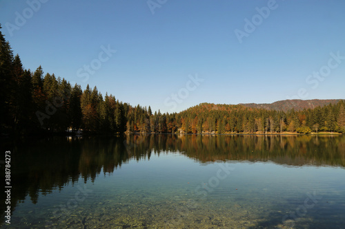 Autumn in the Fusine lakes Natural Park  Italy