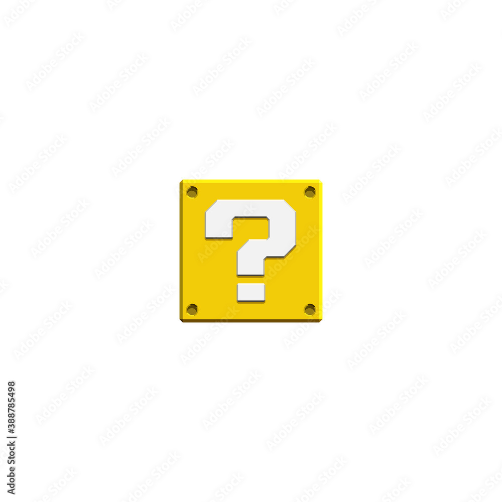 Super Mario's mystery box illustration vector isolated on white background,  editorial content Stock Vector | Adobe Stock