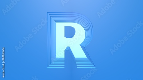 3D Object Layered Characters: Capital "R"