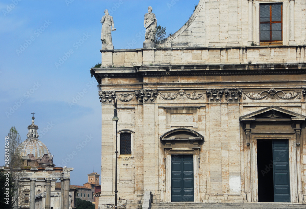 The Church of Santa Maria della Consolazione at the foot of the Capitol is rich in baroque statues and ornaments but also a lot of neglect.