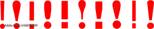 Exclamation point exclamation mark ! red warning sign symbol vector