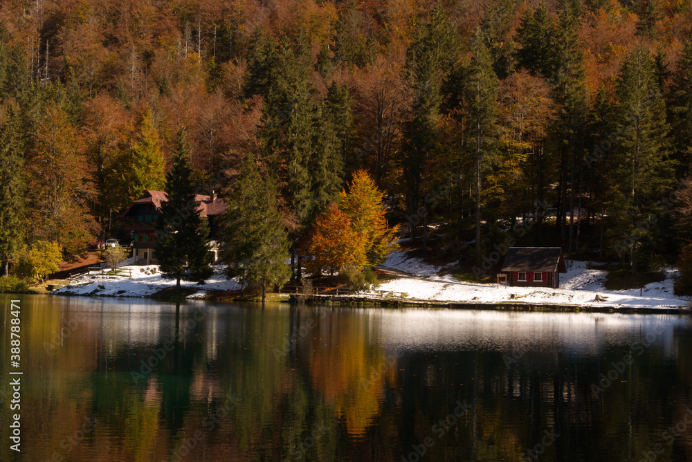 Autumn in the Fusine lakes Natural Park, Italy Autumn in the Fusine lakes Natural Park, Italy