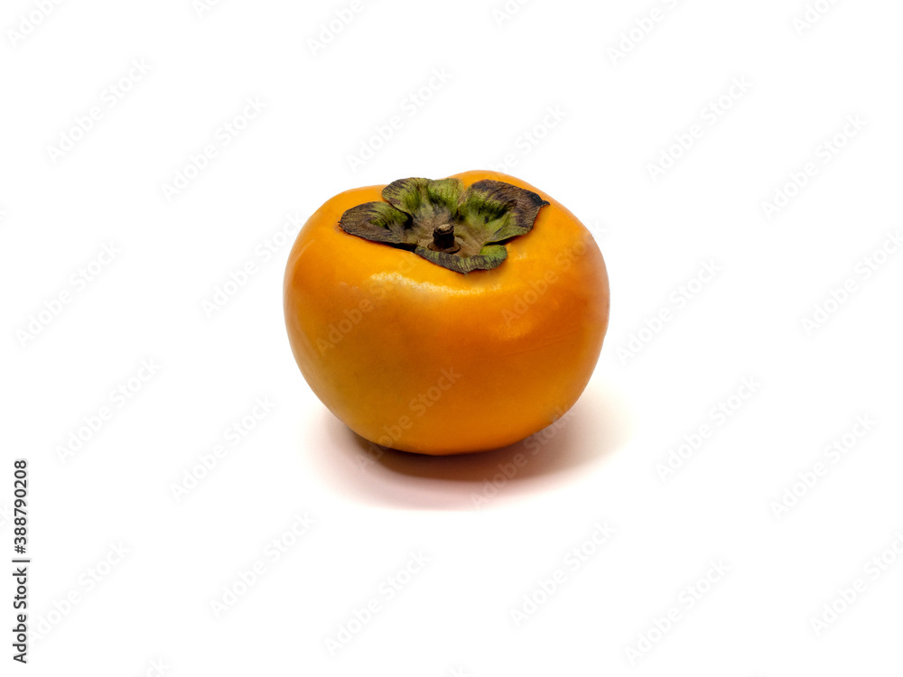 Closeup persimmons isolated on a white background with clipping path. Closeup persimmons isolated on a white background with clipping path.