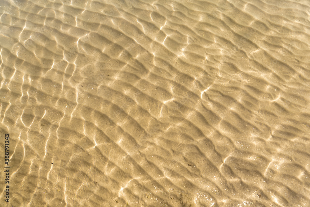 Beautiful sand and water patterns on the crystal cleat water of the mediterranean sea, Peloponnese (Peloponnesus) Peninsula, Mainland Greece Beautiful sand and water patterns on the crystal cleat water of the mediterranean sea, Peloponnese (Peloponnesus) Peninsula, Mainland Greece