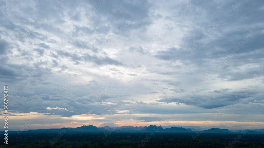 Panorama view landscape mountain Sunset on background..