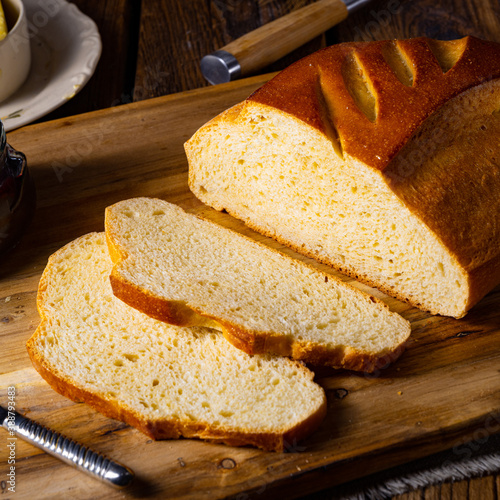 white bread with butter and delicious jam