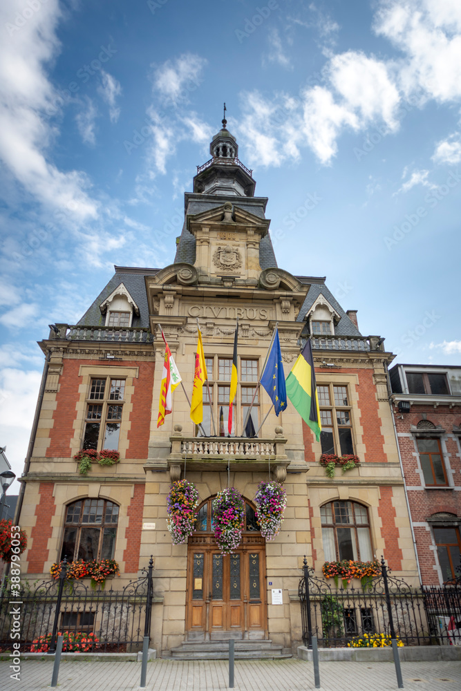 Fototapeta premium Malmedy, Belgium - September 7 2019: Historic town hall building in Malmedy, Belgium