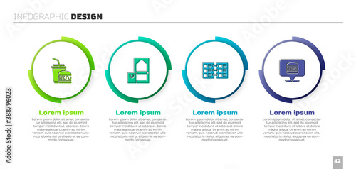 Set Paper glass and burger, Online ordering delivery, Restaurant cafe menu and . Business infographic template. Vector.