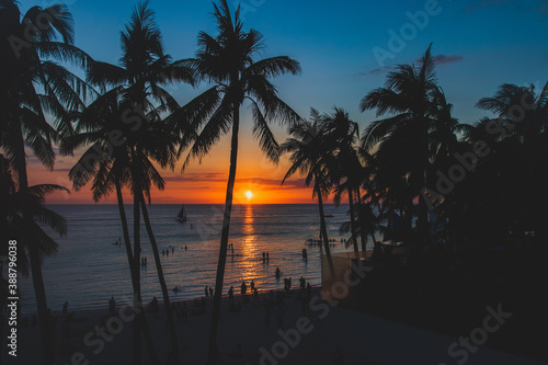 sunset on the beach