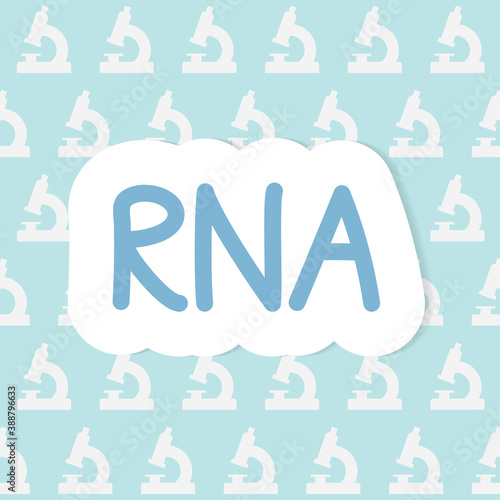 RNA (Ribonucleic Acid) acronym on microscope icon patten - vector illustration