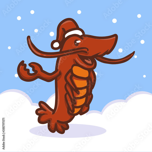 Sea animal with Christmas costume