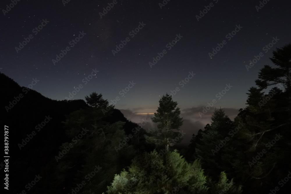 Fototapeta premium night view at Mountain Jade in Taiwan 02