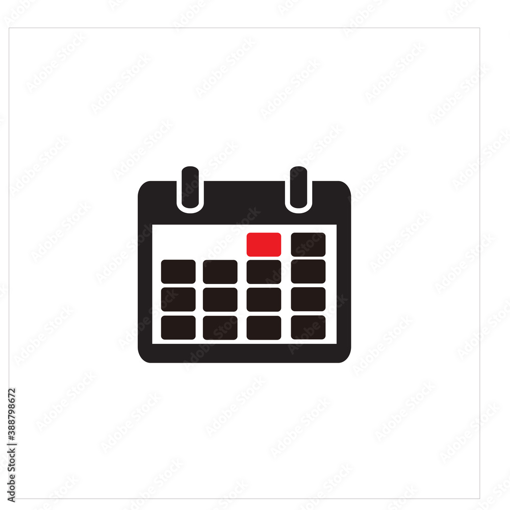 Calendar Icon Logo Vector Illustration with Holiday and Deadline Calendar Icon Logo Vector Illustration with Holiday and Deadline
