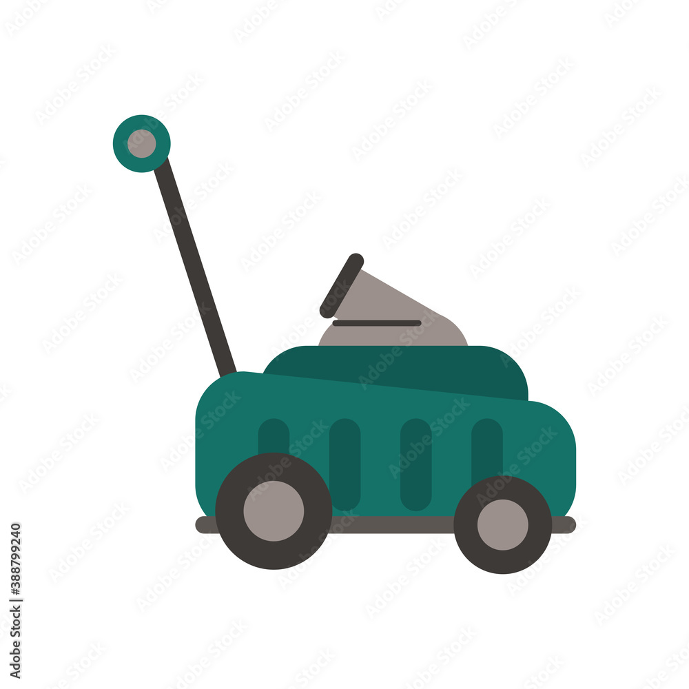 Fototapeta premium lawn mower gardening tool flat style icon
