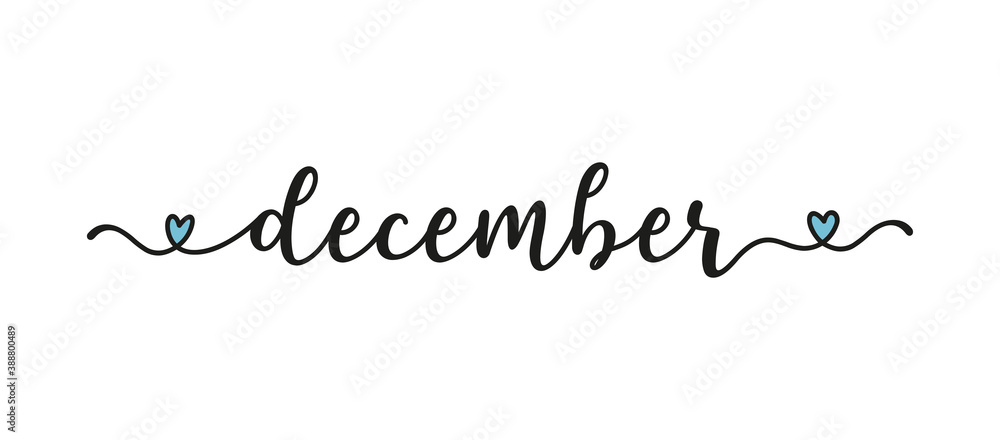 Hand sketched DECEMBER word as banner. Lettering for poster, label, sticker, flyer, header, card, advertisement, announcement.. Hand sketched DECEMBER word as banner. Lettering for poster, label, sticker, flyer, header, card, advertisement, announcement..