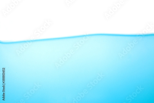 Abstract blue water splash wave surface with on white background