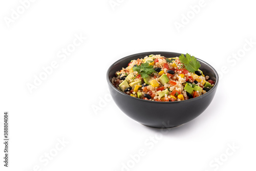 Принти на полотні Mexican salad with quinoa in bowl isolated on white background