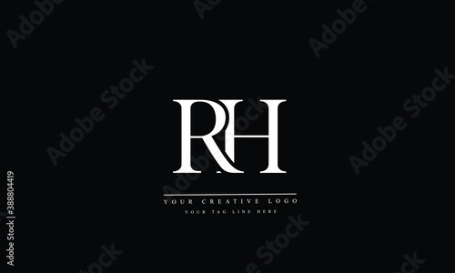 RH, HR, R, H Letter Logo Design with Creative Modern Trendy Typography