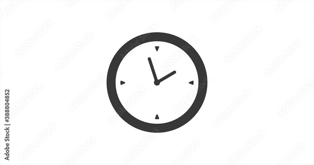 Clock arrows walking fast. Stopwatch icon animation. Twenty four hours at high speed