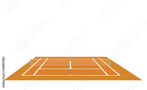 Brown tennis court. vector illustration