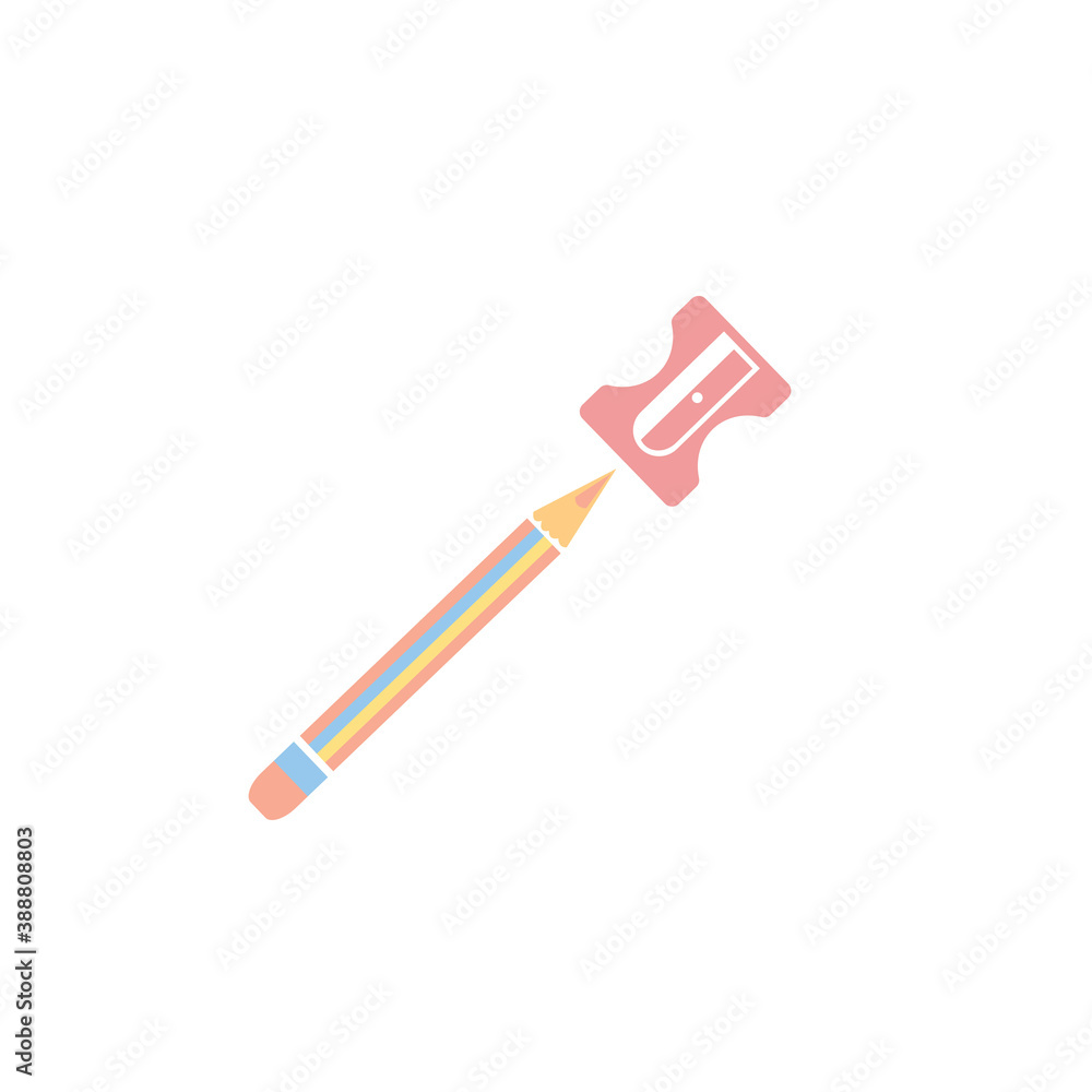 stationery icon, illustration of pencil and hone with color design, vector stationery icon, illustration of pencil and hone with color design, vector